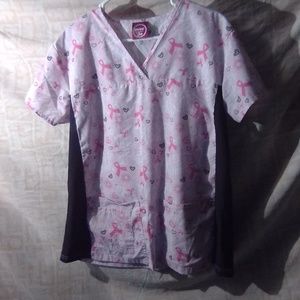 Breast Cancer Awareness Scrub Top